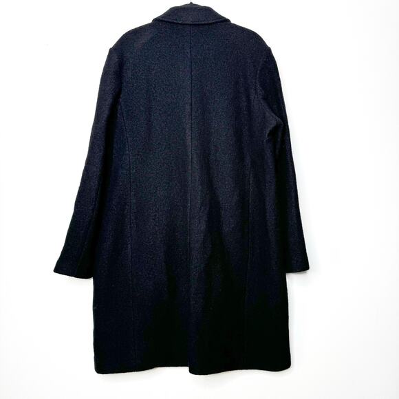 J.Crew Daphne Topcoat in Italian Boiled Wool Classic Black Long Coat Size 16 - Picture 8 of 10